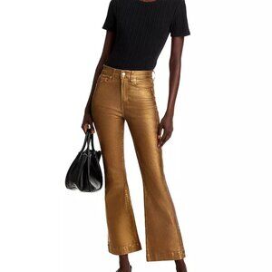 VERONICA BEARDCarson High Rise Coated Ankle Flare Jeans in Antique Brass